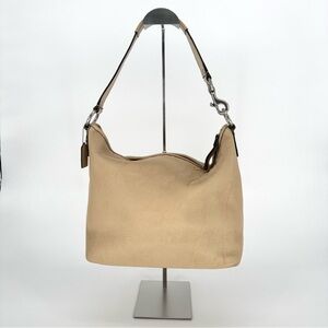 Coach Beige Pebbled Leather Slouchy Hobo Sarah Shoulder Bag F13094